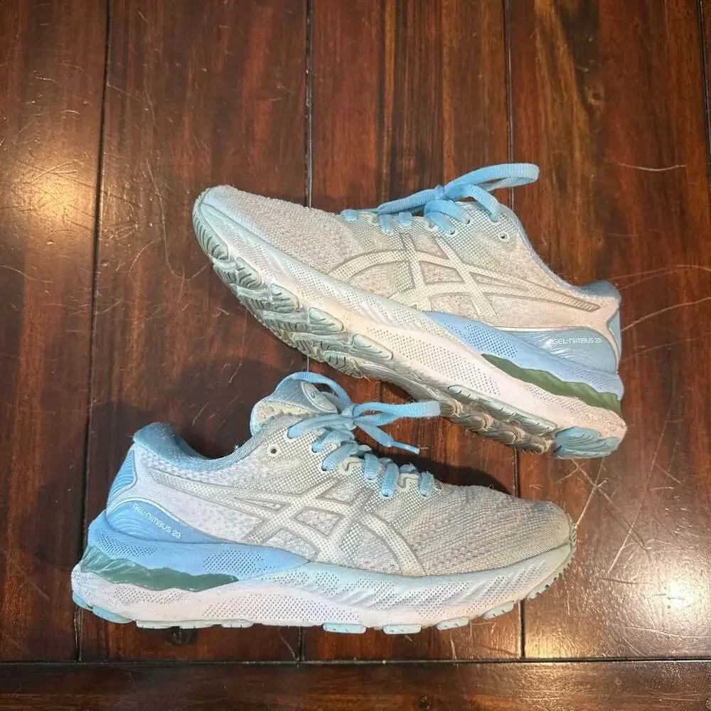 ASICS Women's Gel-Nimbus 23 Running Shoes in Smoke Blue/Pure Silver